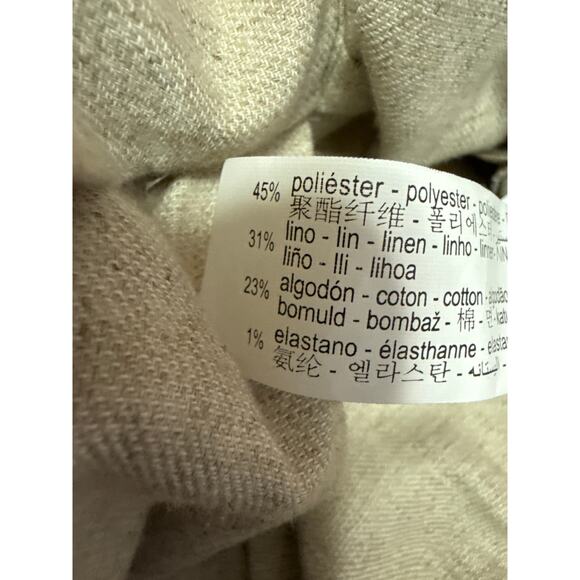 Zara Women's Beige Collared Long Sleeve Twist Front Cropped Shirt Top Size M - Picture 4 of 4